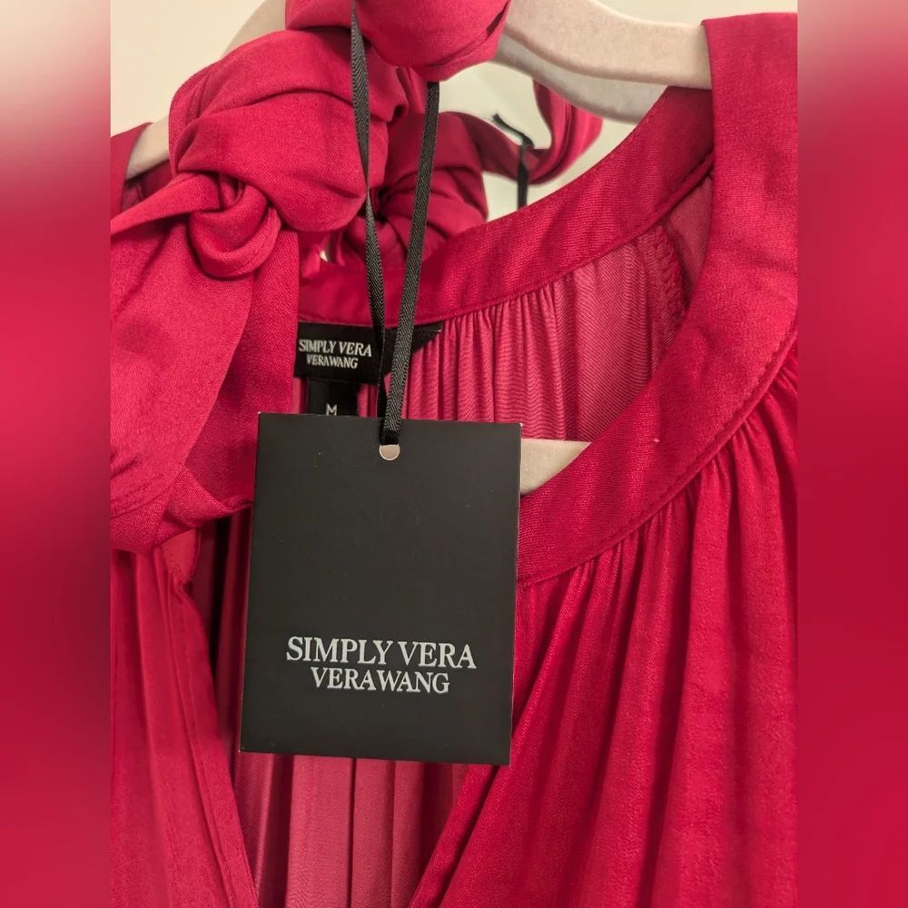 NWT Simply Vera Vera Wang Fuchsia Long Sleeve Dress - Picture 5 of 5
